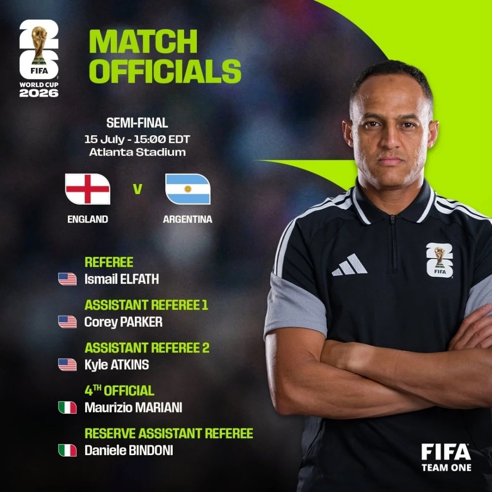 World Cup 2026: Trọng tài bắt trận Anh gặp Argentina từng gây tranh cãi

